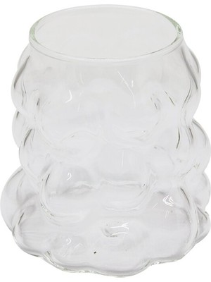 Go İthalat Sepetopia -Boncuklu - Boğumlu Cam Bardak 340ML Kahve - Sunum - Meşrubat (5534)