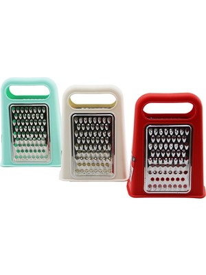 Go İthalat Sepetopia -Piramit  Metal Mutfak Rendesi Çift Yönlü  Renkli Plastik Üstten Tutmalı (5534)