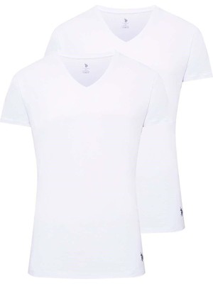 U.s. Polo Assn. Erkek Premium Pamuklu 2'li V Yaka Kısa Kol T-Shirt Atlet