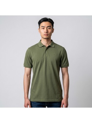 Lumberjack MB CT953 Erkek Haki Polo Yaka Tişört