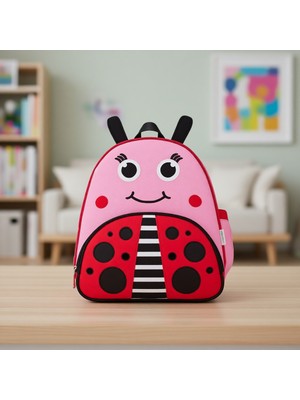 Zoozy Uğur Böceği Sırt Çantası Kumaş Materyal ile Eğlenceli Özellikler 1.5-6 Yaş İçin Uygun