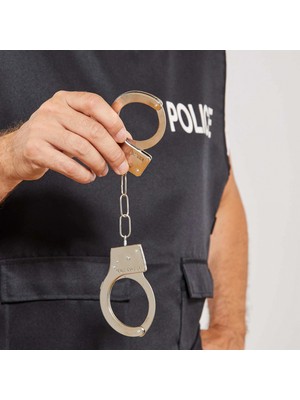 İsmiyle Al Metal Malzemeden Imal Anahtarlı Oyuncak Polis Kelepçesi