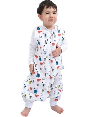Enhitbaby Yeşil Ağaç Desenli Müslin Yazlık Baharlık Uyku Tulumu 0,5 Tog 1-2 Yaş Çocuklar İçin