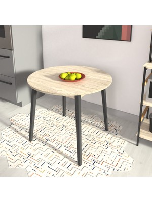 Vilinze Avanos Yuvarlak Sabit Mdf Mutfak Masası - Q90 cm