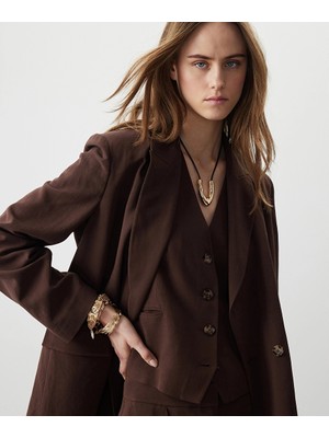 Miss İpekyol Vatkalı Kruvaze Blazer  IS1260005048074