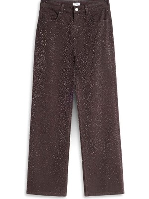 Twist Hotfıx Baskılı Wıde Leg Jean Pantolon TS1260018048074