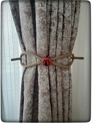 İsmiyle Al 6 Adet Braçol Kanat Perde Tokası Tül Perde Tutucu Perde Süs Uğur Böceği Ile Uğur Gelsin