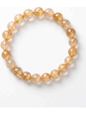 Cunda Doğal Taş Design Sitrin Doğal Taş Bileklik 8 Mm.