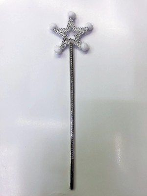 İsmiyle Al Yıldız Peri Asası Sihirli Değnek Beyaz Ponponlu