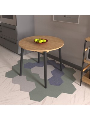 Vilinze Avanos Yuvarlak Sabit Mdf Mutfak Masası - Q90 cm