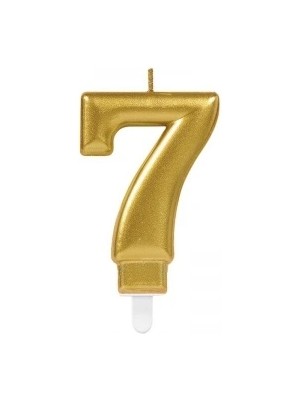 İsmiyle Al 7 Rakam Mum Gold Renk