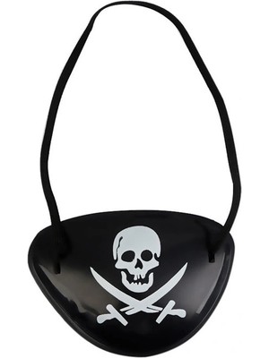 İsmiyle Al Siyah Renk Kuru Kafa Baskılı Plastik Korsan Göz Maskesi Korsan Göz Bandı