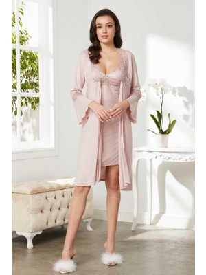 Pierre Cardin 5325 Penye Gecelik Sabahlık Pijama Takım Şort Takım 6'lı Çeyiz Seti