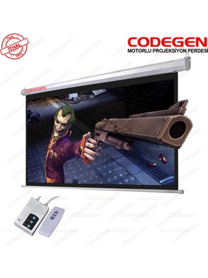 Codegen EX-20 200x200 cm Motorlu Elektrikli Uzaktan Kumandalı Projeksiyon Perdesi (Arkası Siyah Fonlu)