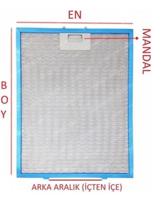 Vestel Aspiratör & Davlumbaz Alüminyum Yağ Filtresi 262X253 mm Yıkanabilir Özellikli