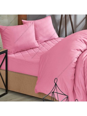 Formeya Pudra Kapitone Yatak Koruyucu %100 Pamuk Alez Ve Nevresim Set