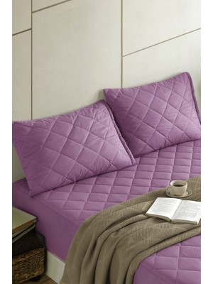 Formeya Pamukkale Alez Lila %100 Pamuk Kapitone Yastık Koruyucu Alez 2 Adet