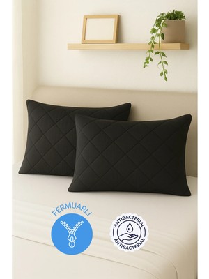 Formeya Mikrofiber Kapitone Yastık Koruyucu Alez 2 Adet 50x70 cm Kapitone Yastık Kılıfı