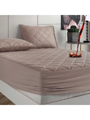 Formeya Pamukkale Alez Set Kahverengi Kapitone Sıvı Geçirmez Yatak Koruyucu-2 Adet Yastık Koruyucu (11 Ebat)