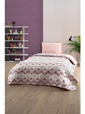 Formeya Tek Kişilik Desenli Kapitone Çift Taraflı Renkli Pike Yatak Örtüsü Takımı 160x230 cm (Çarşafsız)