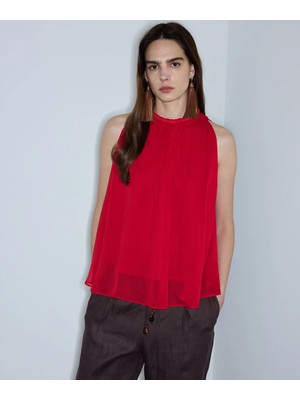 İpekyol Halter yaka şifon bluz IS1260006174034