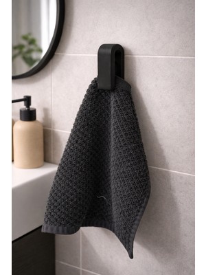 Bit Byte Brick Kendinden Yapışkanlı Dekoratif Havlu Tutucu - Siyah