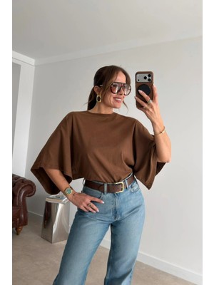 Purple By Banu Camel Yarasa Kol Tshirt