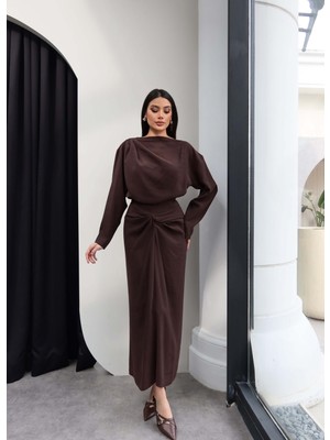 Esra Helvacı Büzgülü Etek Bluz Takım