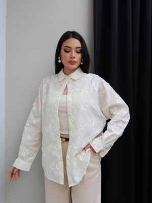 Esra Helvacı Brodeli Poplin Gömlek