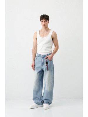 Vamos Super Baggy Fit Jean Buz Mavi