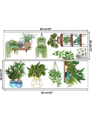 NW NessiWorld Saksılı Çiçek Tasarımlı Yapışkanlı Sticker MC-480D