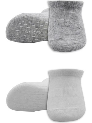 NW NessiWorld 2'li Sneakers Kaymaz Basic Penye Çorap 20103 Gri Beyaz