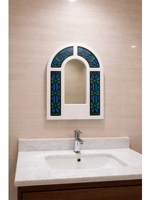 Mid Mobilya Çini Desen Makyaj Aynası, Masa Aynası, Duvar Aynası, Dekor Ayna, Banyo-Wc Aynası, Tasarım Ayna