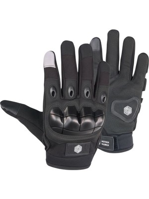MW160S Flexshield Deri Korumalı Siyah Uzun Motosiklet Eldiveni