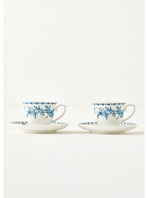 Bella Maison Bleu Blanc 2'li Kahve Fincanı Seti Mavi (90 cc)