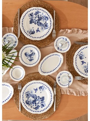 Bella Maison Vanessa Porselen 26 Parça 6 Kişilik Kahvaltı Takımı Mavi