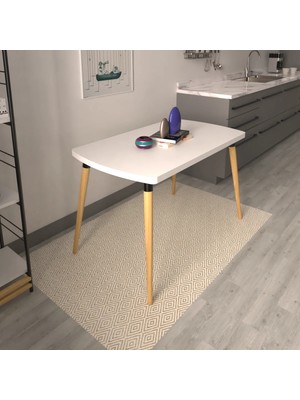 Vilinze Argos Sabit Mdf Naturel Mutfak Masası - 70 x 120  cm