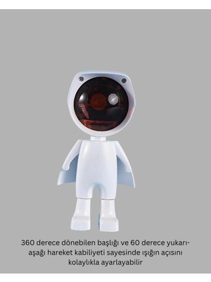 İsmiyle Al Astronot Tasarımlı Gün Batımı Efektli Şarjlı LED Lamba