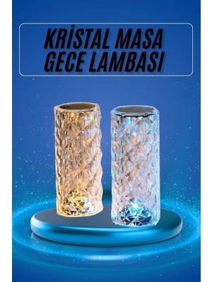 İsmiyle Al Yeni Nesil Modern Kristal Masa ve Gece Lambası Dokunmatik Renk Değiştirebilen