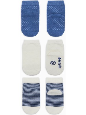 NW NessiWorld Nessiworld Puanlı Kaymaz Penye Soket Çorap 3'lü BS10108 Indigo(Adet Fiyatıdır)
