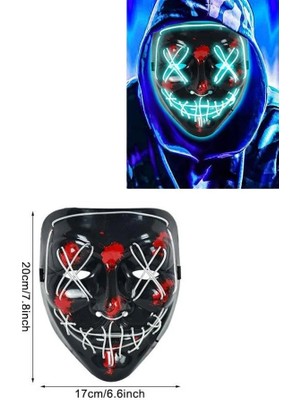 İsmiyle Al Işıklı LED Maske Parti Eğlence Maskesi Hallowen Neon Maske