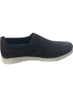 Modayak Enes Siyah Nubuk Beyaz Poli Taban Hakiki Deri Erkek Ayakkabı