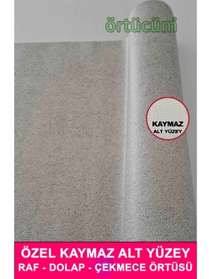 Özbience Gri Kaymaz Pvc Dolap Içi Raf Örtüsü ve Çok Amaçlı Mutfak Kumlama