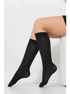 Magu Kız Çocuk Siyah Mycro 50 Dizaltı Çorap