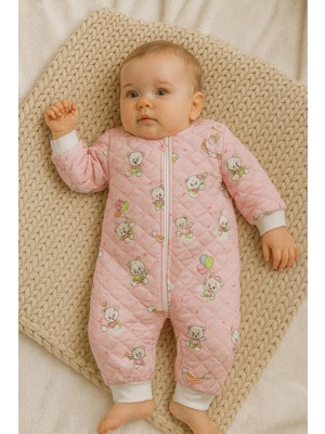 GMG Collection Baby Kız - Erkek Baklava Desenli Içi Yünlü Uyku Tulumu, Tulum, Astronot Tulumu