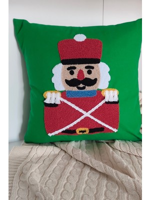 Sevim Fındıkkıran Nakışlı Punch Kırlent Kılıfı - Masal Köşesi Dekor Yastık - 43X43 cm