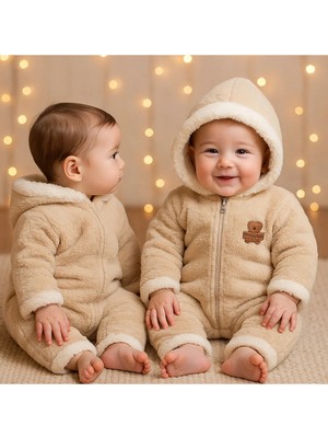 GMG Collection Baby Wellsoft Kapüşonlu Fermuarlı Kışlık Bebek Tulum