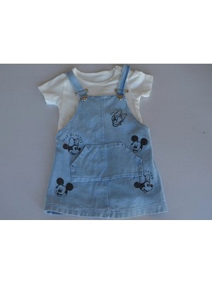 GMG Collection Baby Askılı Salopet Elbise ve Basic Tişört 2' Li Takımducky Love