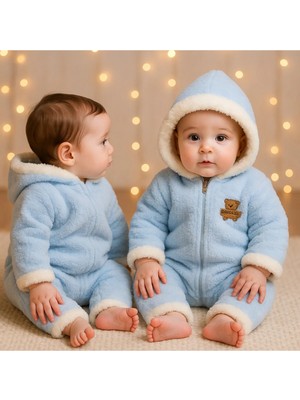 GMG Collection Baby Wellsoft Kapüşonlu Fermuarlı Kışlık Bebek Tulum