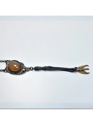 Doğaltaş Sarı Safir Taşı Gümüş Kolye (Özel Seri)